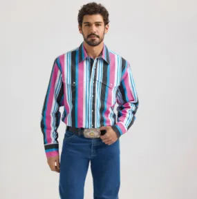 112360074 - Wrangler® Vintage Inspired Long Sleeve Shirt - Multi Pink