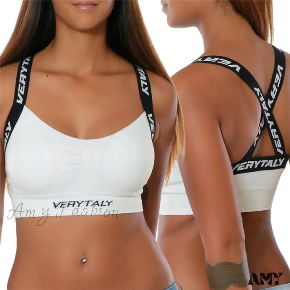 Amy Fashion - Fitness Tight Sports Letter Cropped Tank Tops