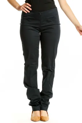 Black Slim-Fit Cotton Blend Pants