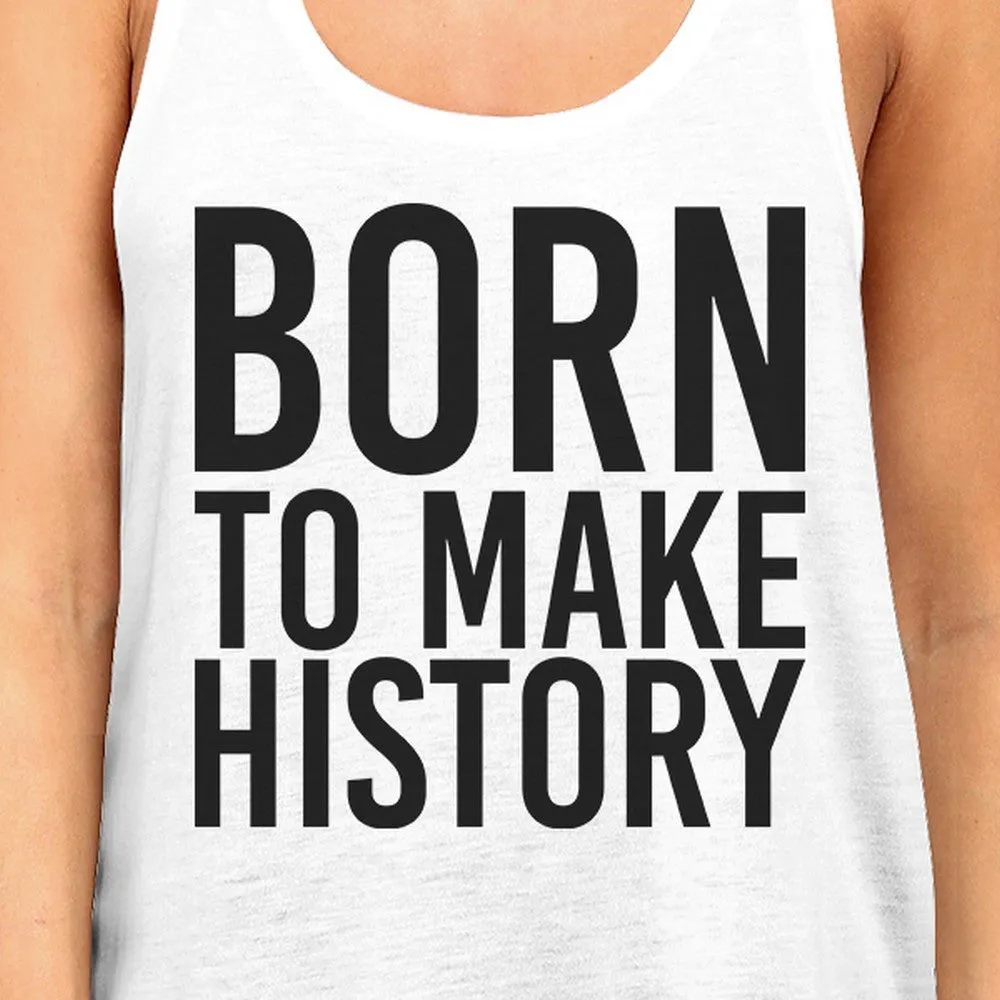 Born To Make history Womens White Sleeveless Tank Top Yuri On Ice