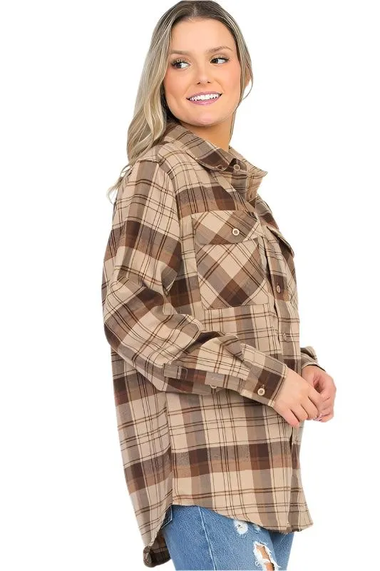 Boyfriend Oversize Checker Plaid Flannel