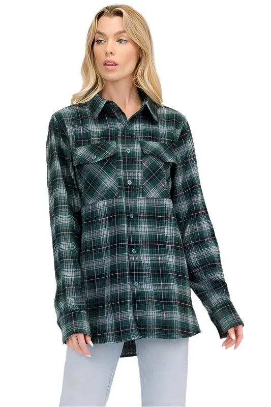 Boyfriend Oversize Checker Plaid Flannel