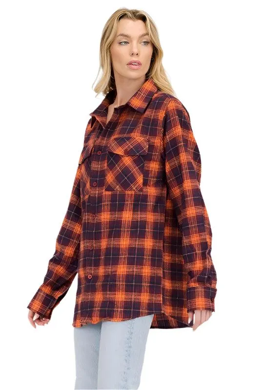 Boyfriend Oversize Checker Plaid Flannel