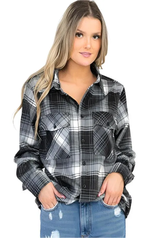 Boyfriend Oversize Checker Plaid Flannel