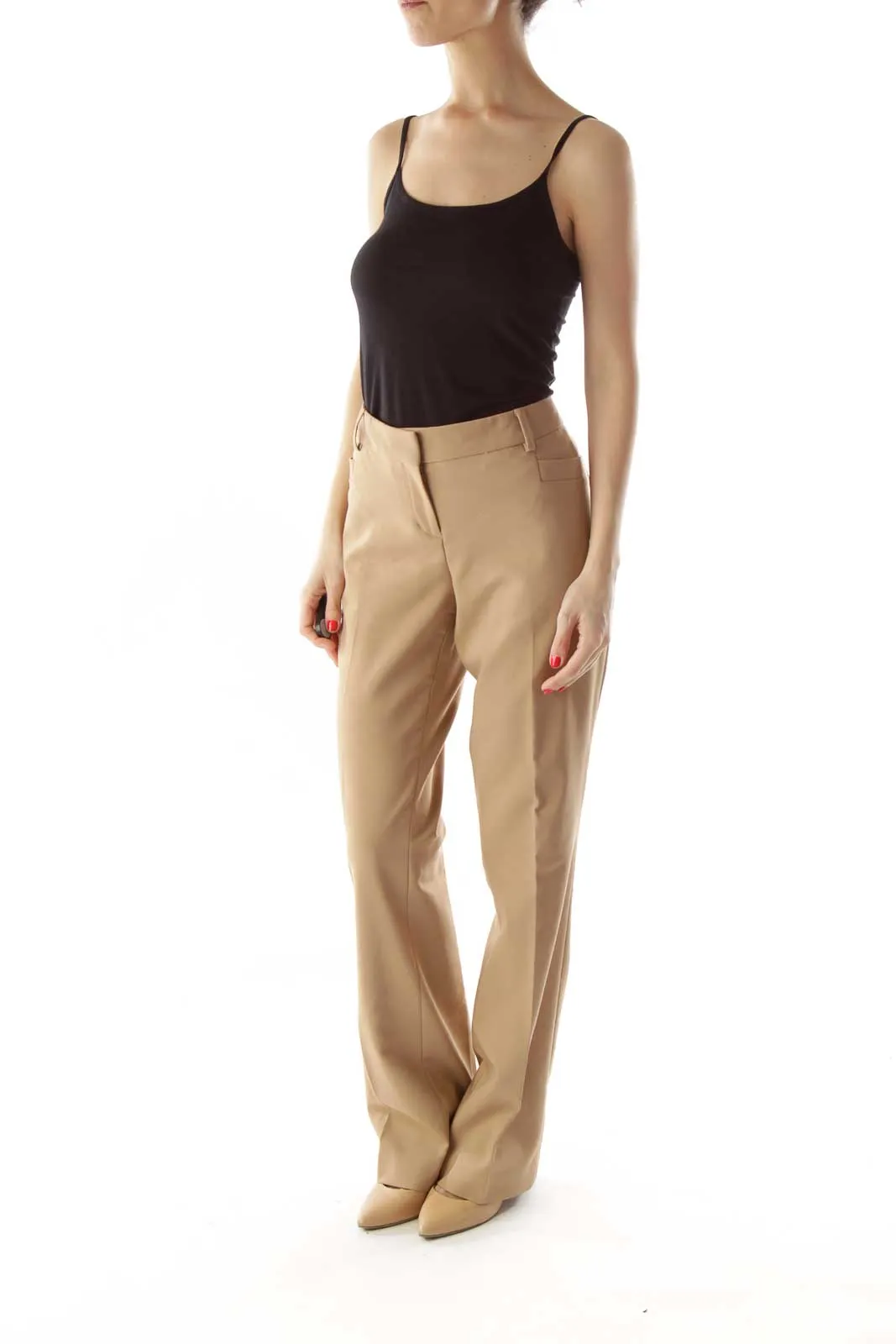 Brown Slim Fitted Pants