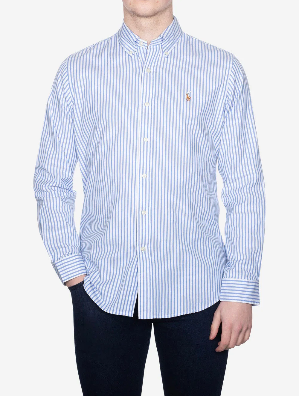 Buttondown Oxford Stripe Shirt Blue