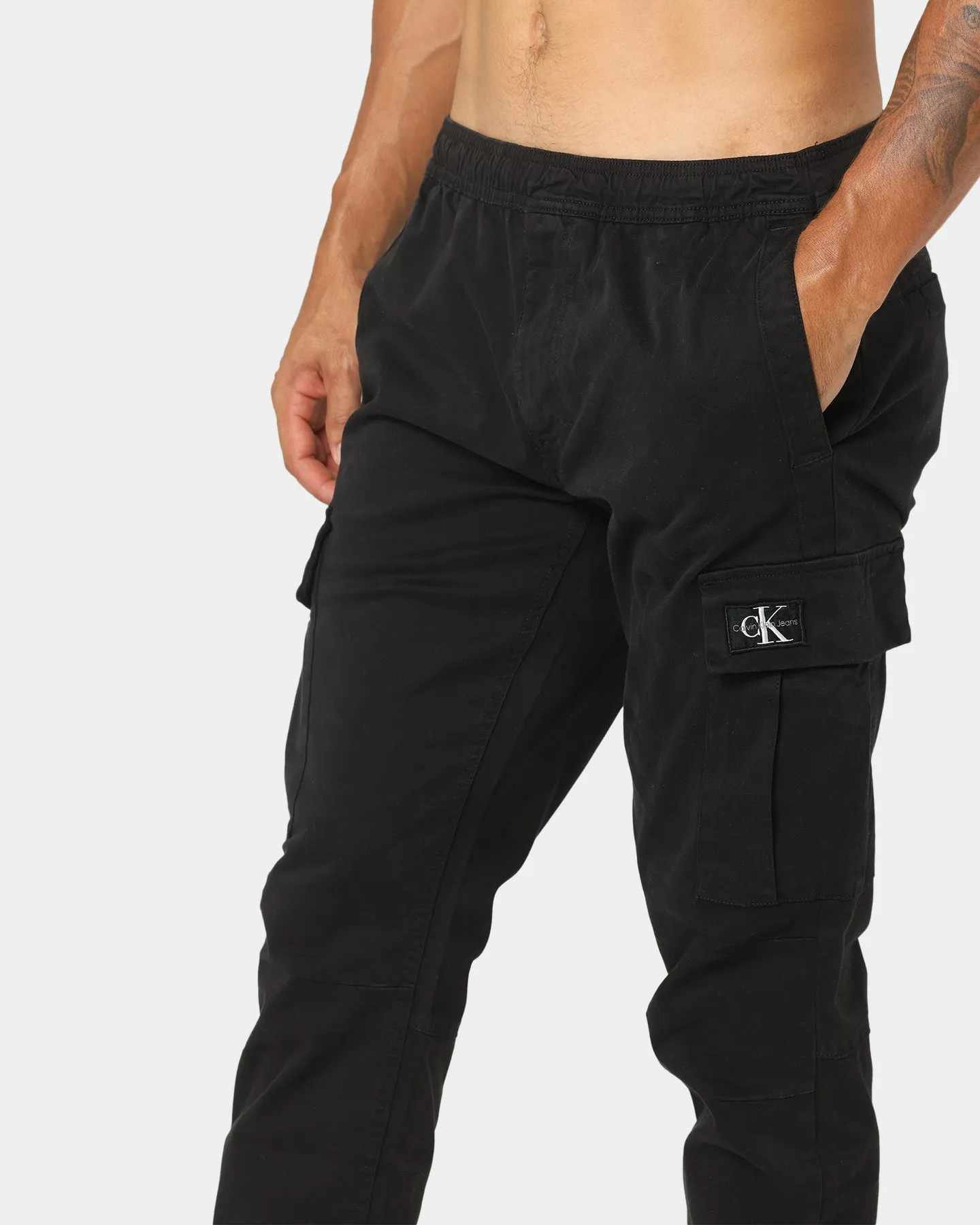 Calvin Klein Skinny Washed Cargo Pants CK Black