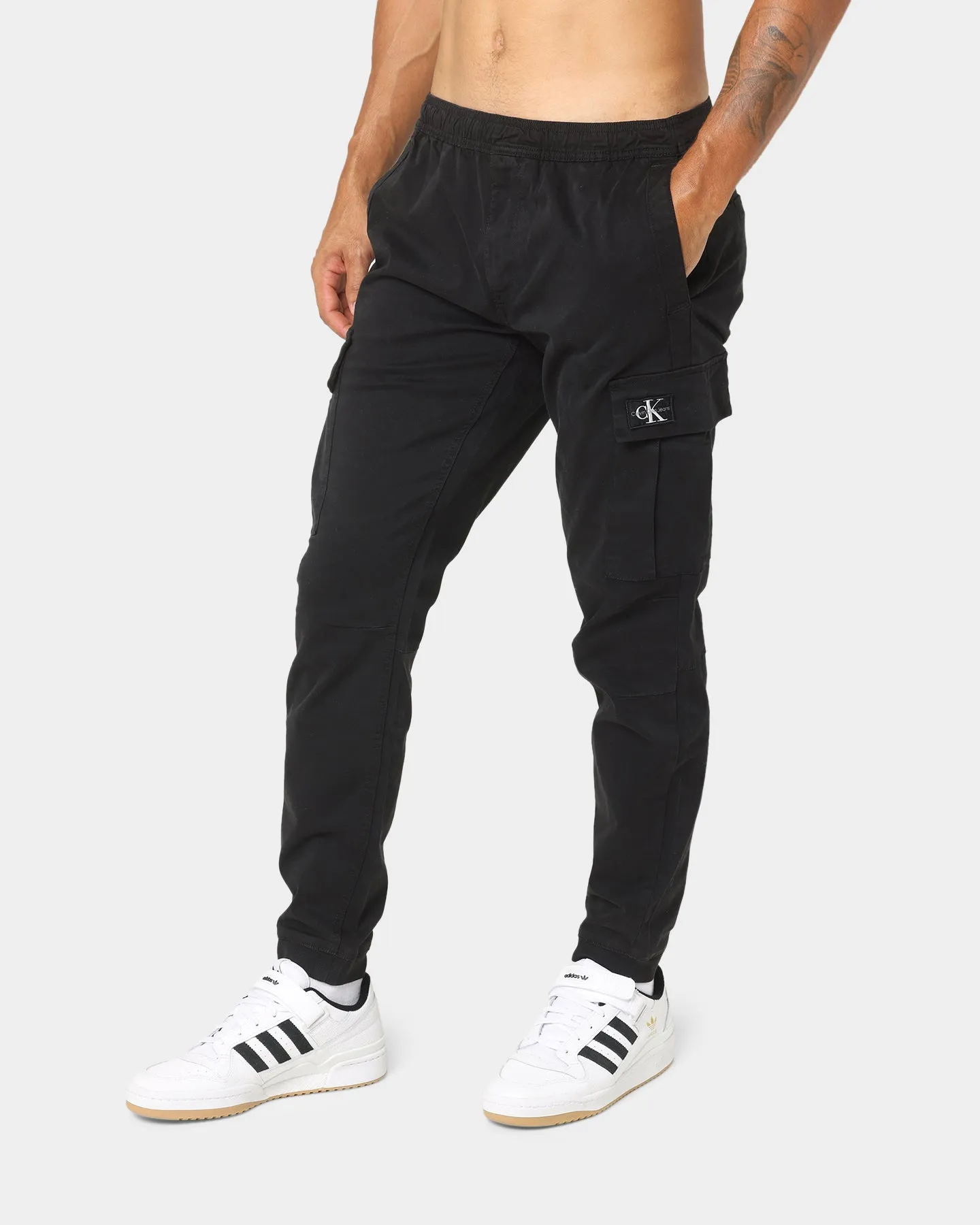 Calvin Klein Skinny Washed Cargo Pants CK Black