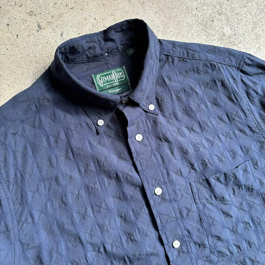 Classic Button Down - Japanese Ripple Jacquard Navy