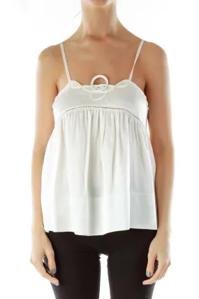 Cream Silk Tank Top