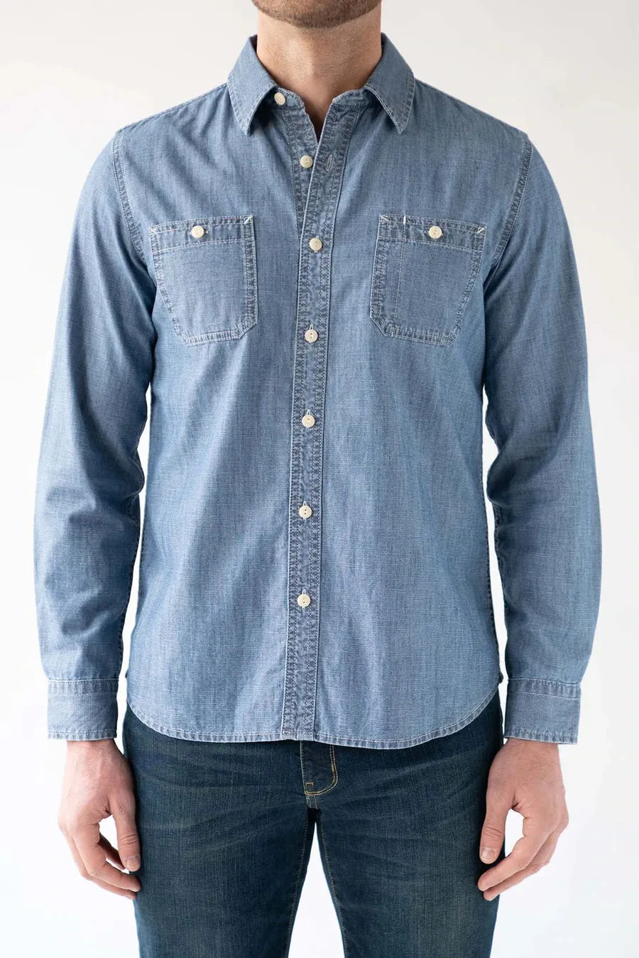 Devil Dog Military Chambray Shirt - Tyron Wash