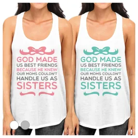 God Made Us Best Friend Gift Shirts Womens Cute Graphic Tank Tops