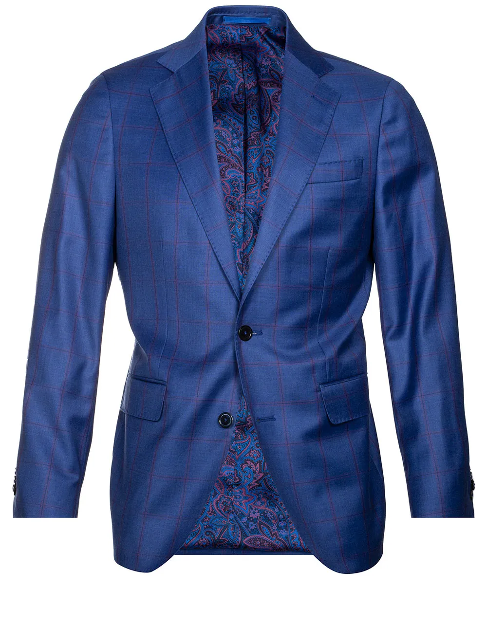 Half Lined Check Sports Jacket Blue