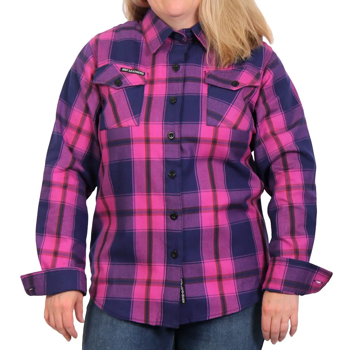 Hot Leathers FLL3011 Ladies Pink, Navy and Brown Long Sleeve Ladies