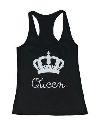 King and Queen Funny Couple Tank Tops Cute Matching Tanks for Couples