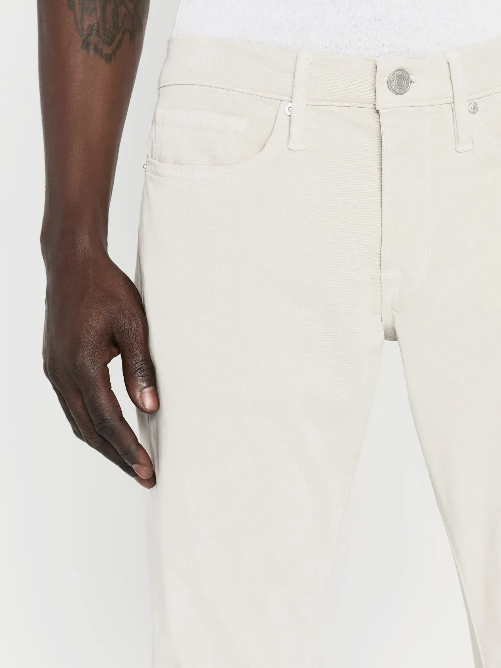 L'Homme Slim Brushed Twill -- Milk Beige