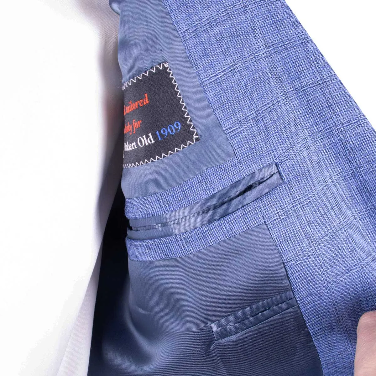 Light-Blue Check Summer Wool Suit