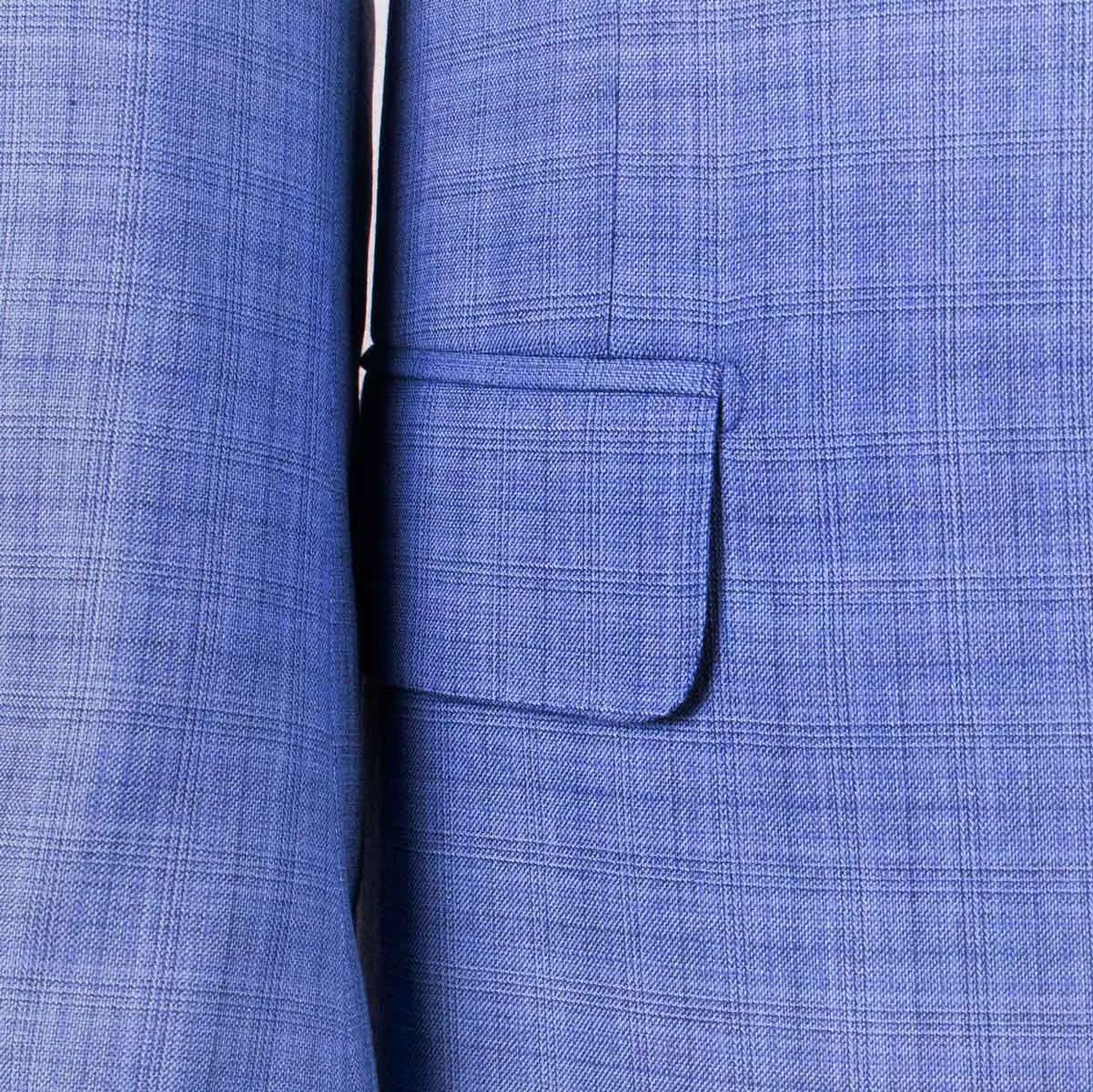 Light-Blue Check Summer Wool Suit