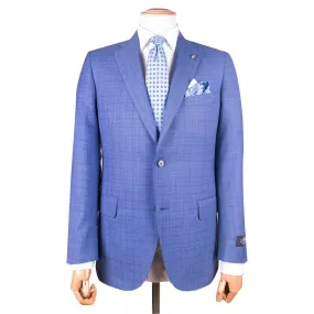 Light-Blue Check Summer Wool Suit