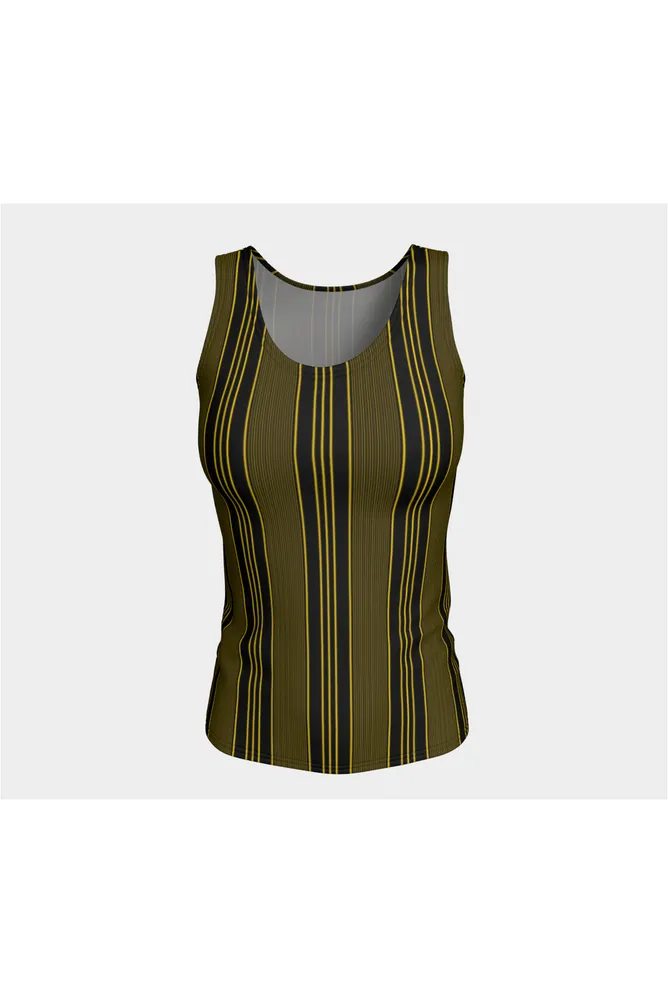 Maurice Kemp Gold/Black/White Fitted Tank Top