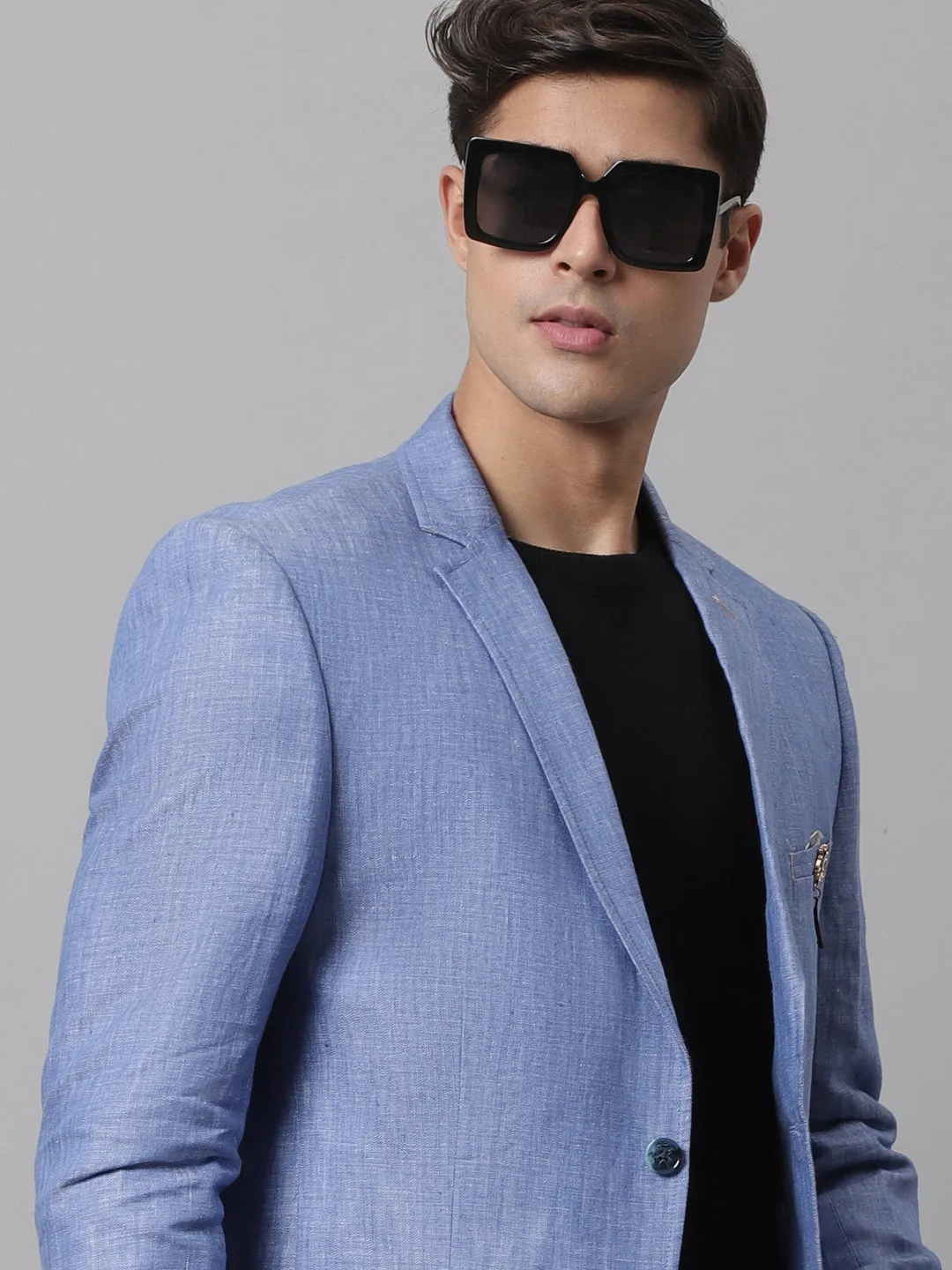 Men Blue Casual Blazer