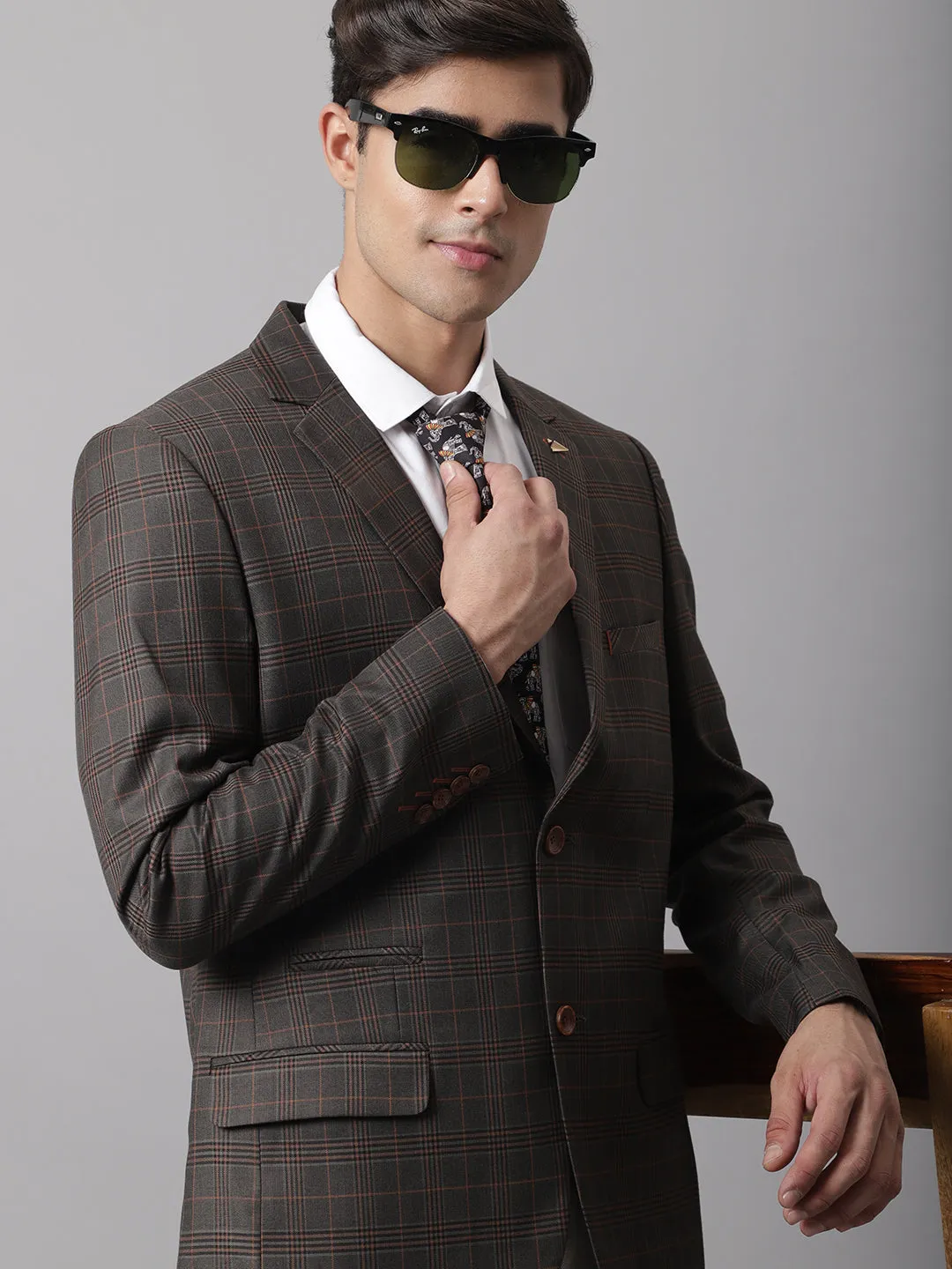 Men Olive Formal Blazer