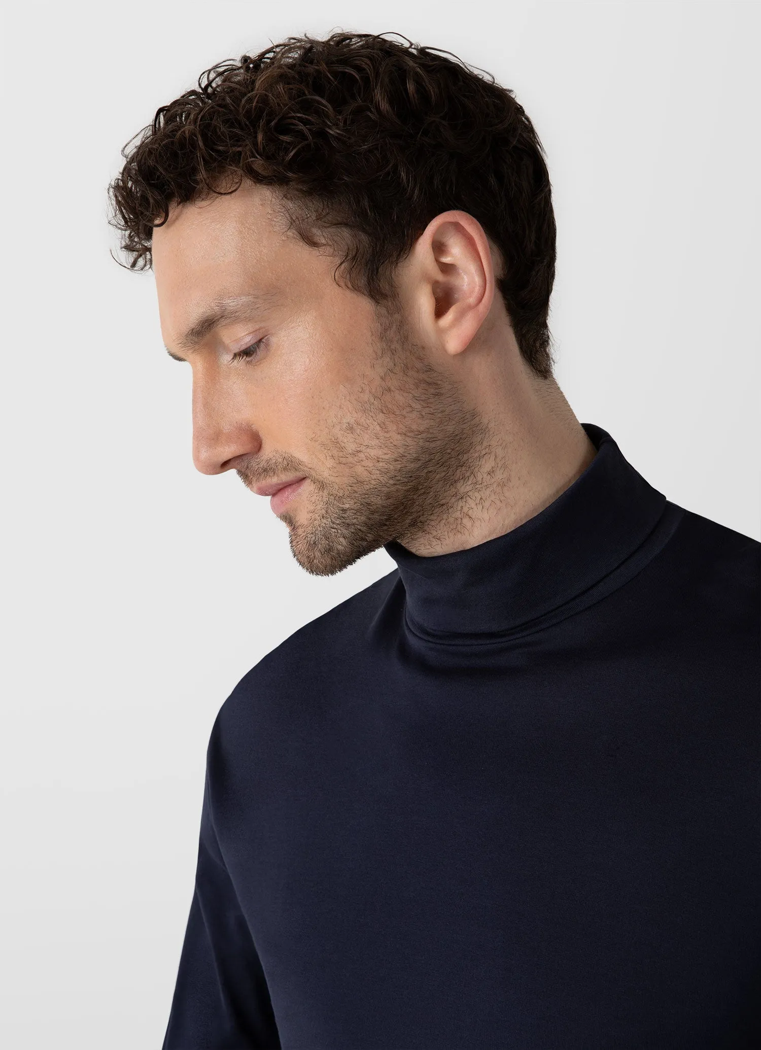 Men's Long Sleeve Roll Neck in Navy