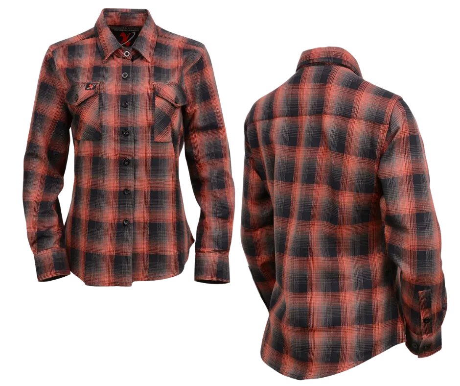 Milwaukee Ladies Black/Rust Flannel Shirt