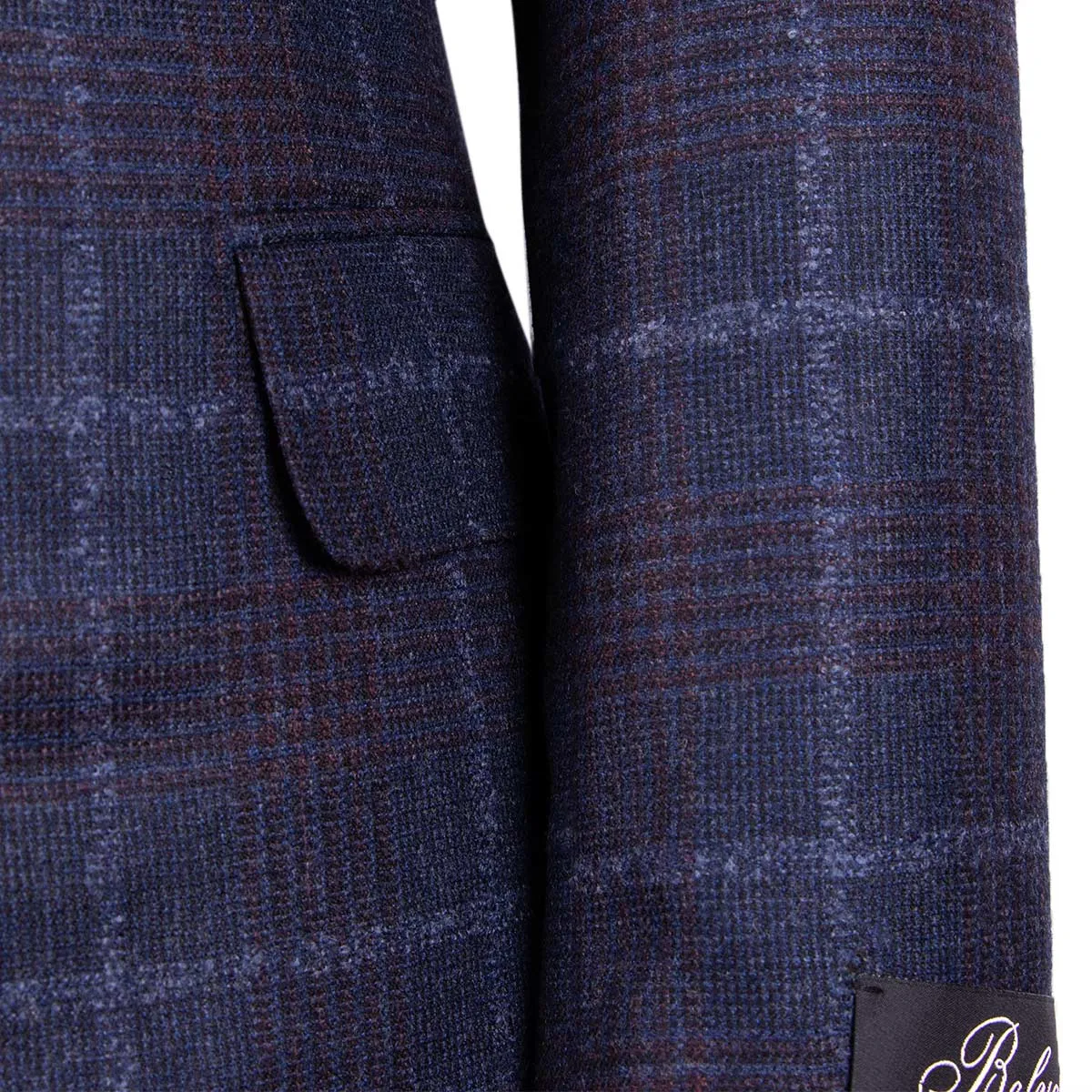 Navy Check 'Natural Soft' Wool & Cashmere Jacket