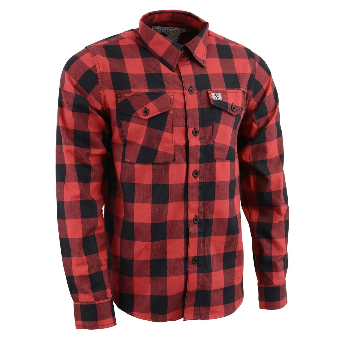 NexGen MNG11631 Men's Black and Red Long Sleeve Cotton Flannel Shirt