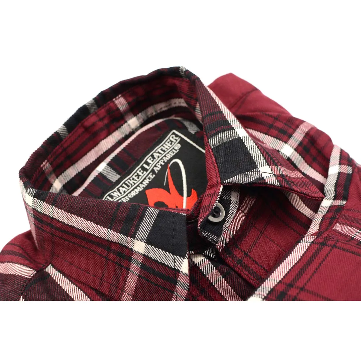 NexGen MNG11640 Men's Maroon with Black and White Long Sleeve Cotton Flannel Shirt