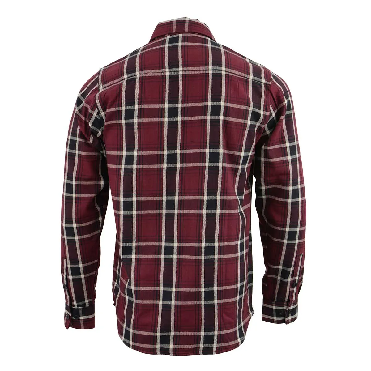 NexGen MNG11640 Men's Maroon with Black and White Long Sleeve Cotton Flannel Shirt