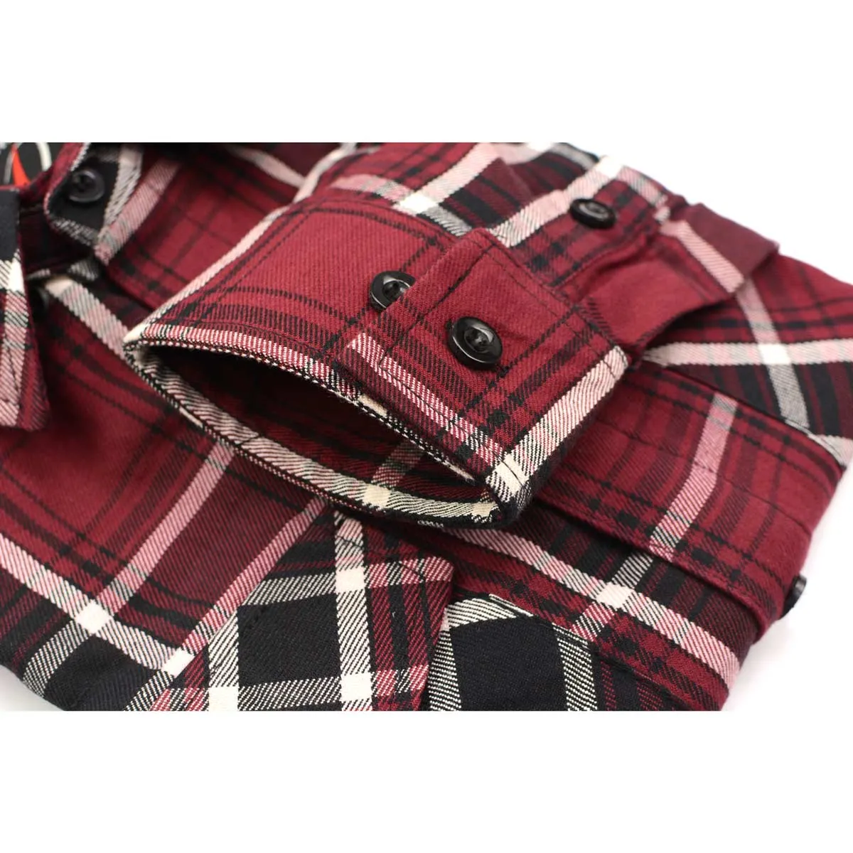 NexGen MNG11640 Men's Maroon with Black and White Long Sleeve Cotton Flannel Shirt