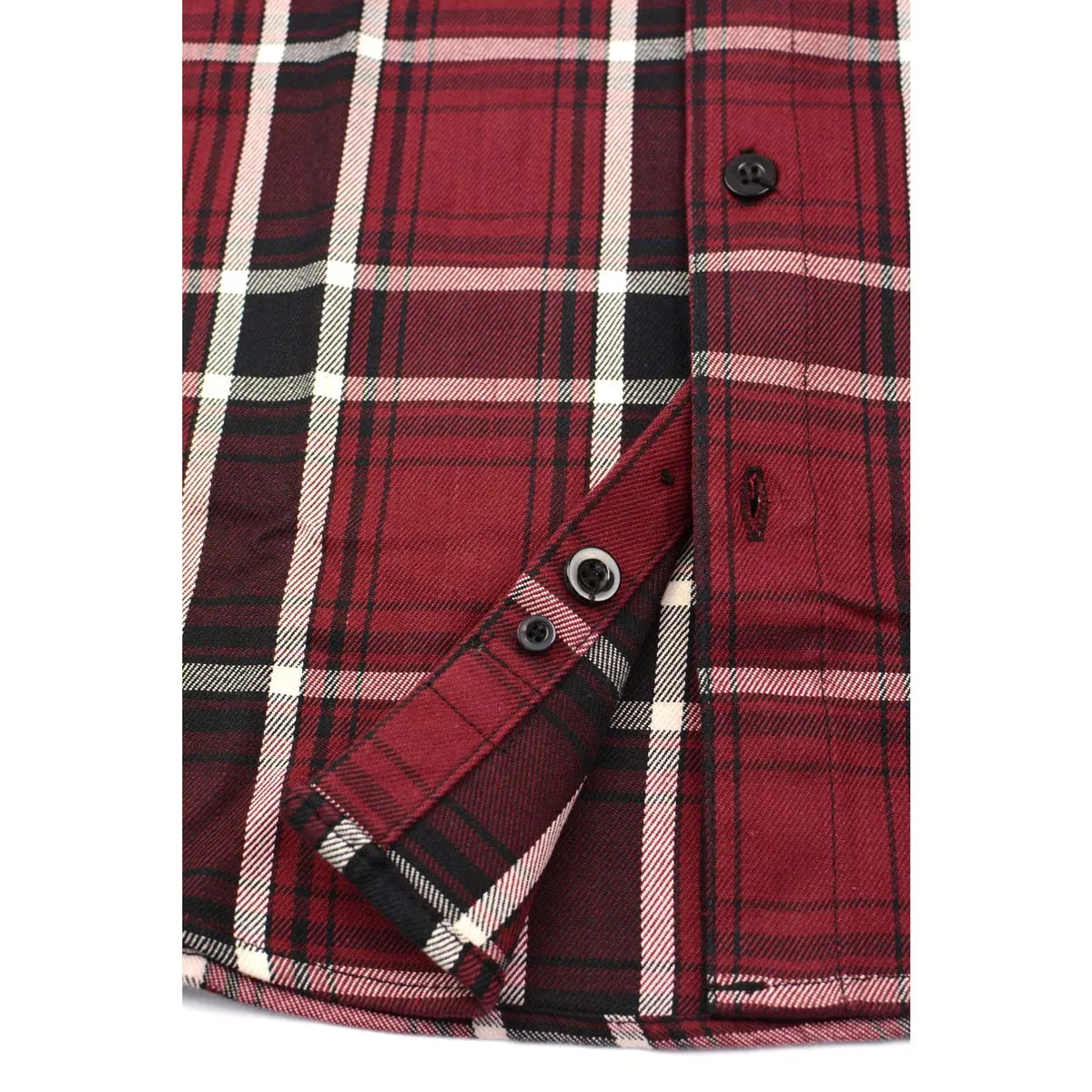 NexGen MNG11640 Men's Maroon with Black and White Long Sleeve Cotton Flannel Shirt