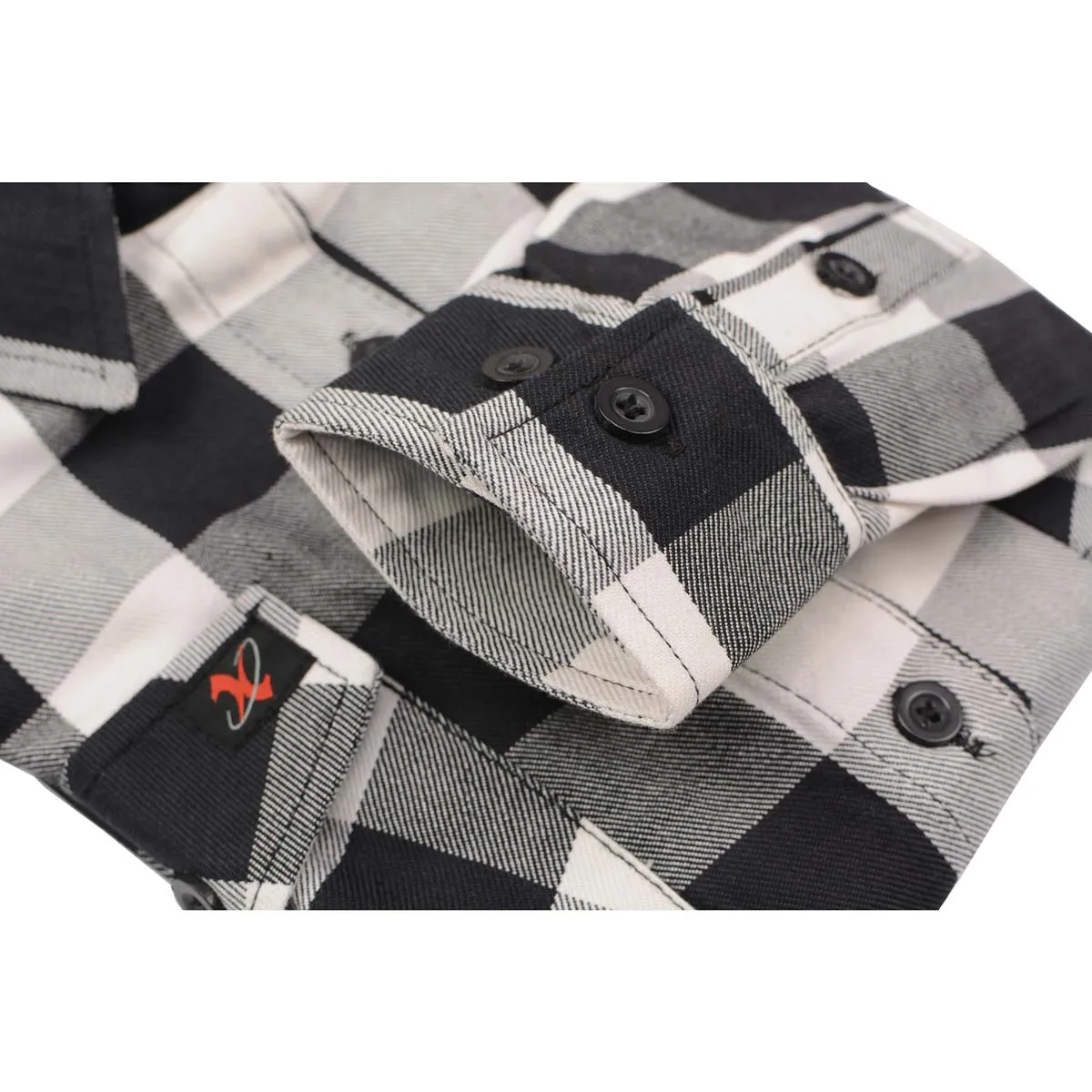 NexGen MNG21633 Women's Black and White Long Sleeve Cotton Flannel Shirt