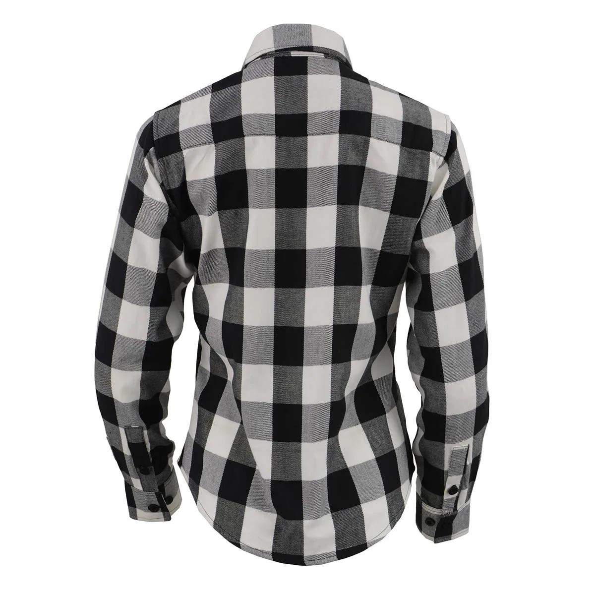 NexGen MNG21633 Women's Black and White Long Sleeve Cotton Flannel Shirt