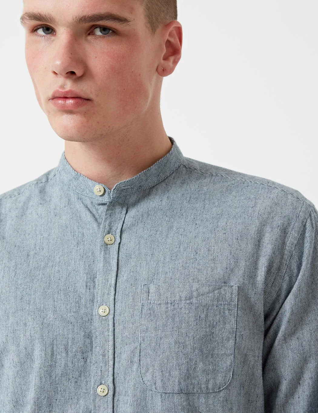 Oliver Spencer Grandad Shirt - Isley Indigo