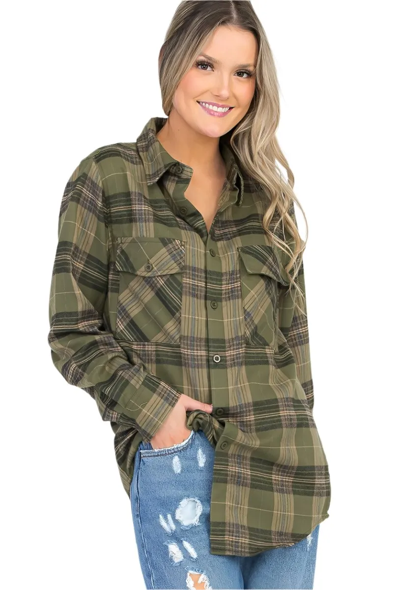 Oversize Boyfriend Tartan Plaid Checkered Flannel