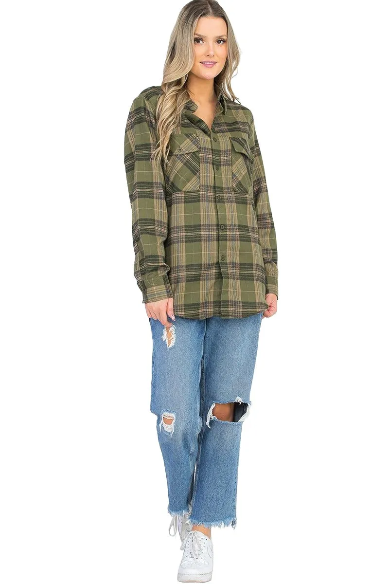 Oversize Boyfriend Tartan Plaid Checkered Flannel