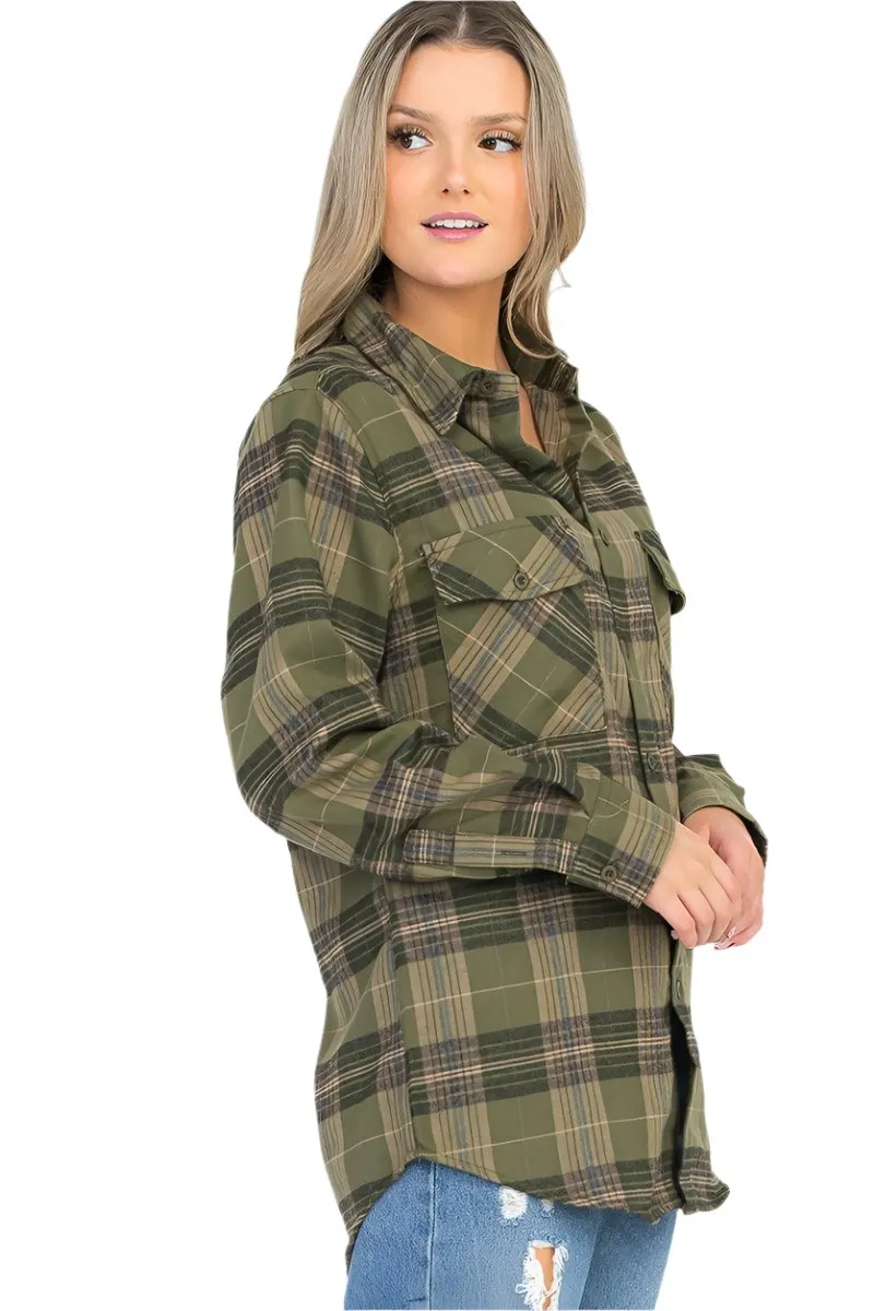 Oversize Boyfriend Tartan Plaid Checkered Flannel