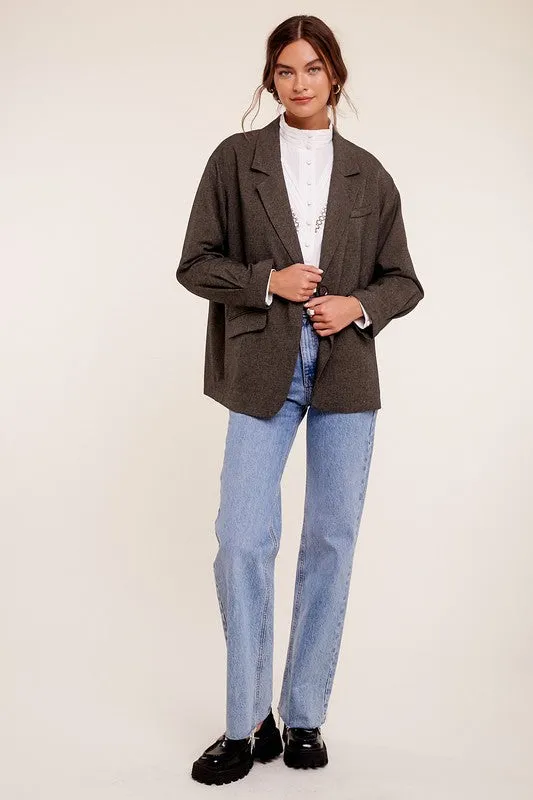 Oversized Solid Blazer