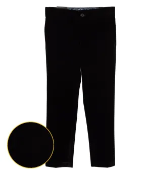 pants velvet slim fit - black