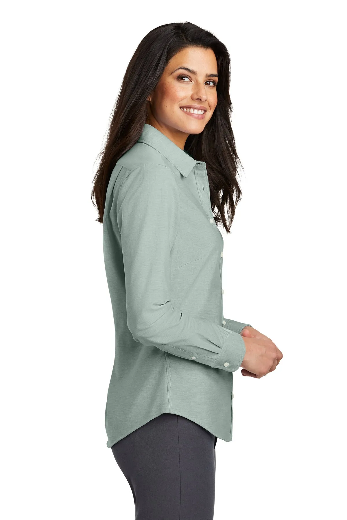 Port Authority Ladies SuperPro Custom Oxford Shirts, Green