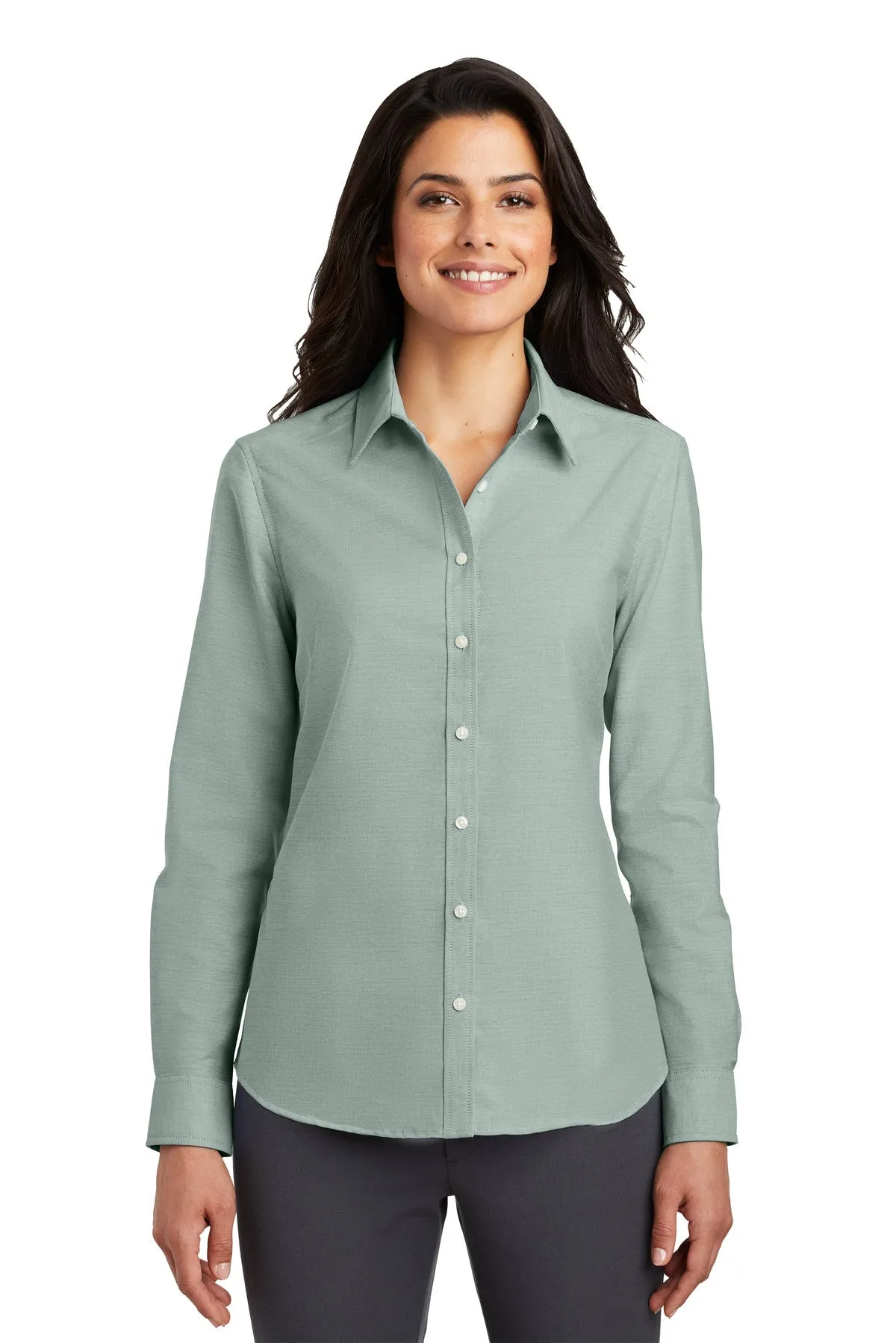 Port Authority Ladies SuperPro Custom Oxford Shirts, Green