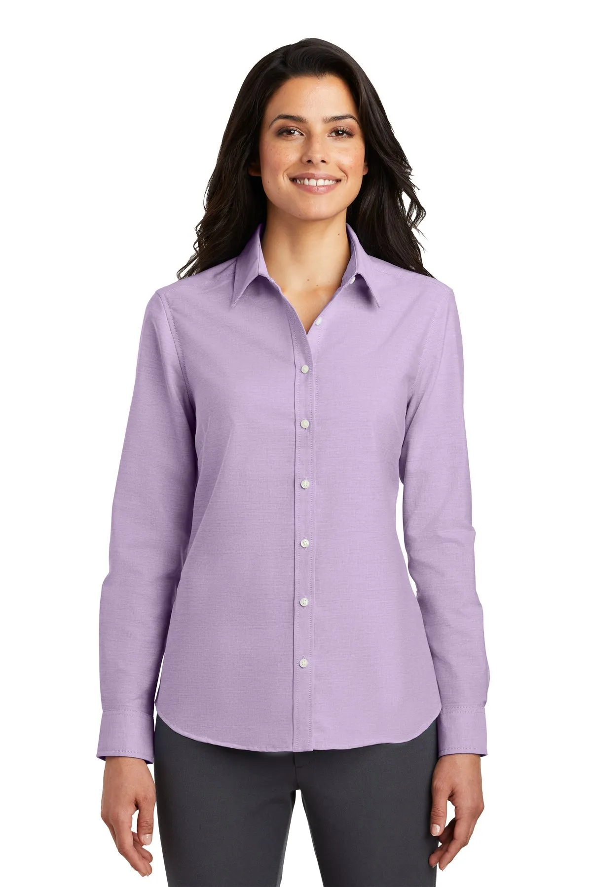 Port Authority Ladies SuperPro Custom Oxford Shirts, Soft Purple