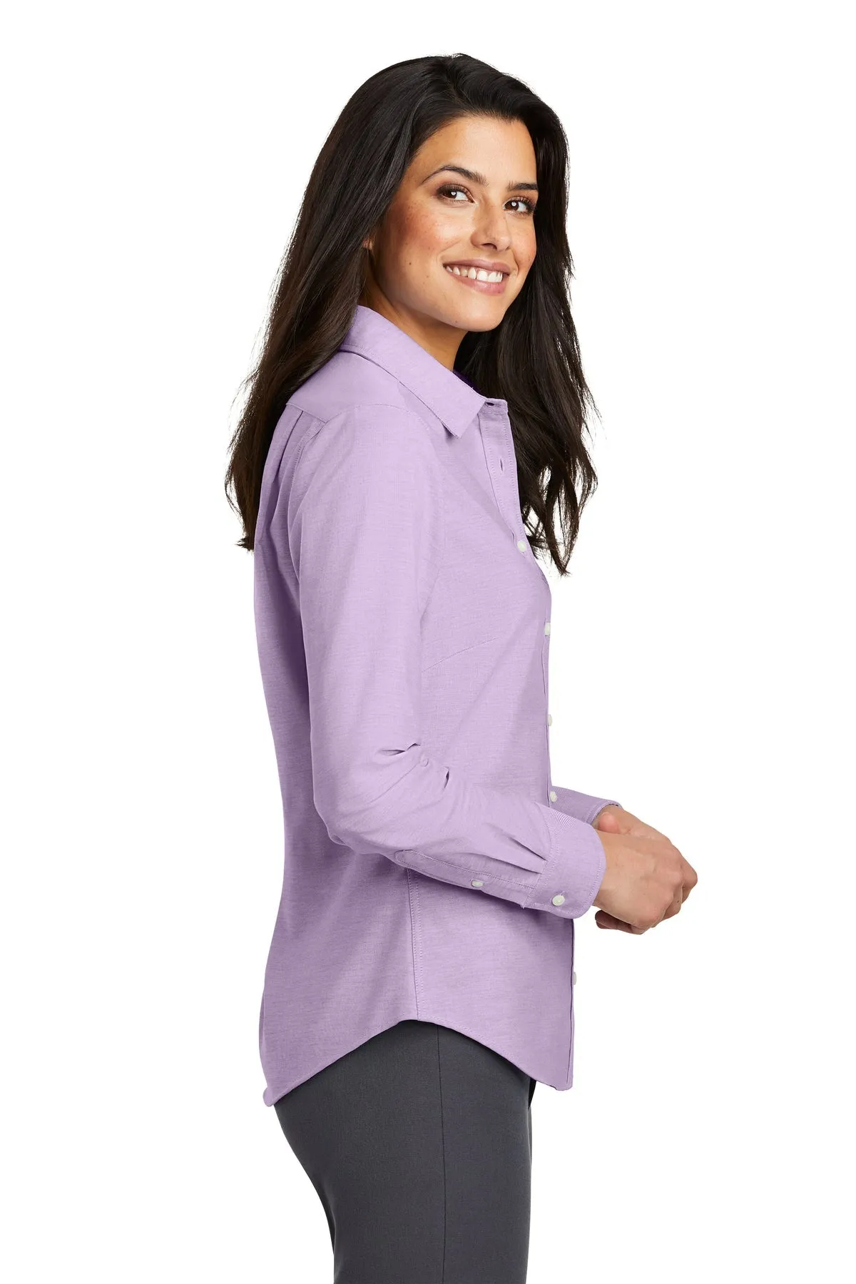 Port Authority Ladies SuperPro Custom Oxford Shirts, Soft Purple