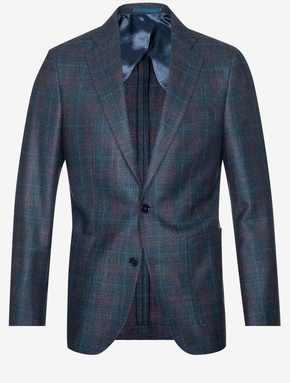 Red/Blue Subtle Check Sports Jacket Navy