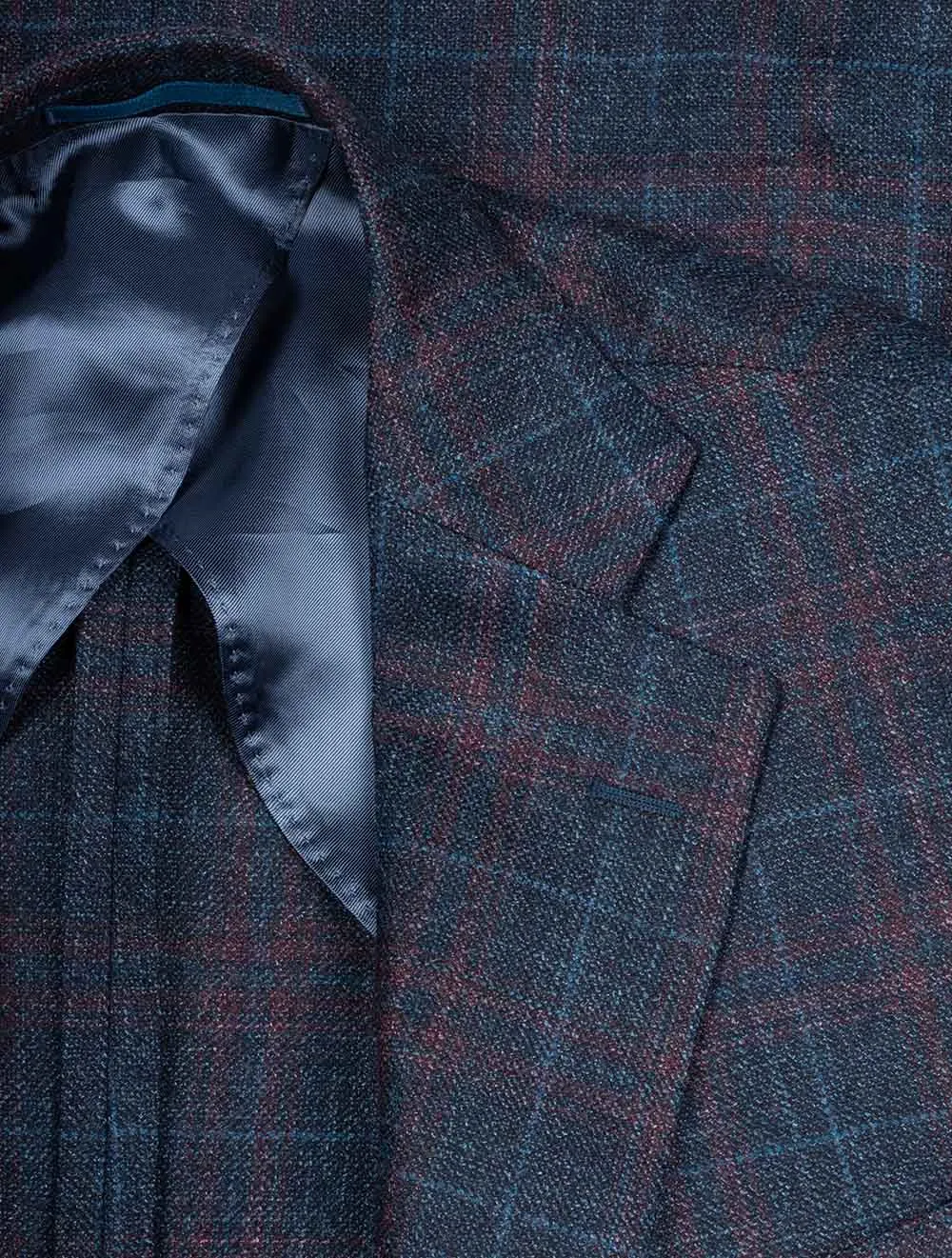 Red/Blue Subtle Check Sports Jacket Navy