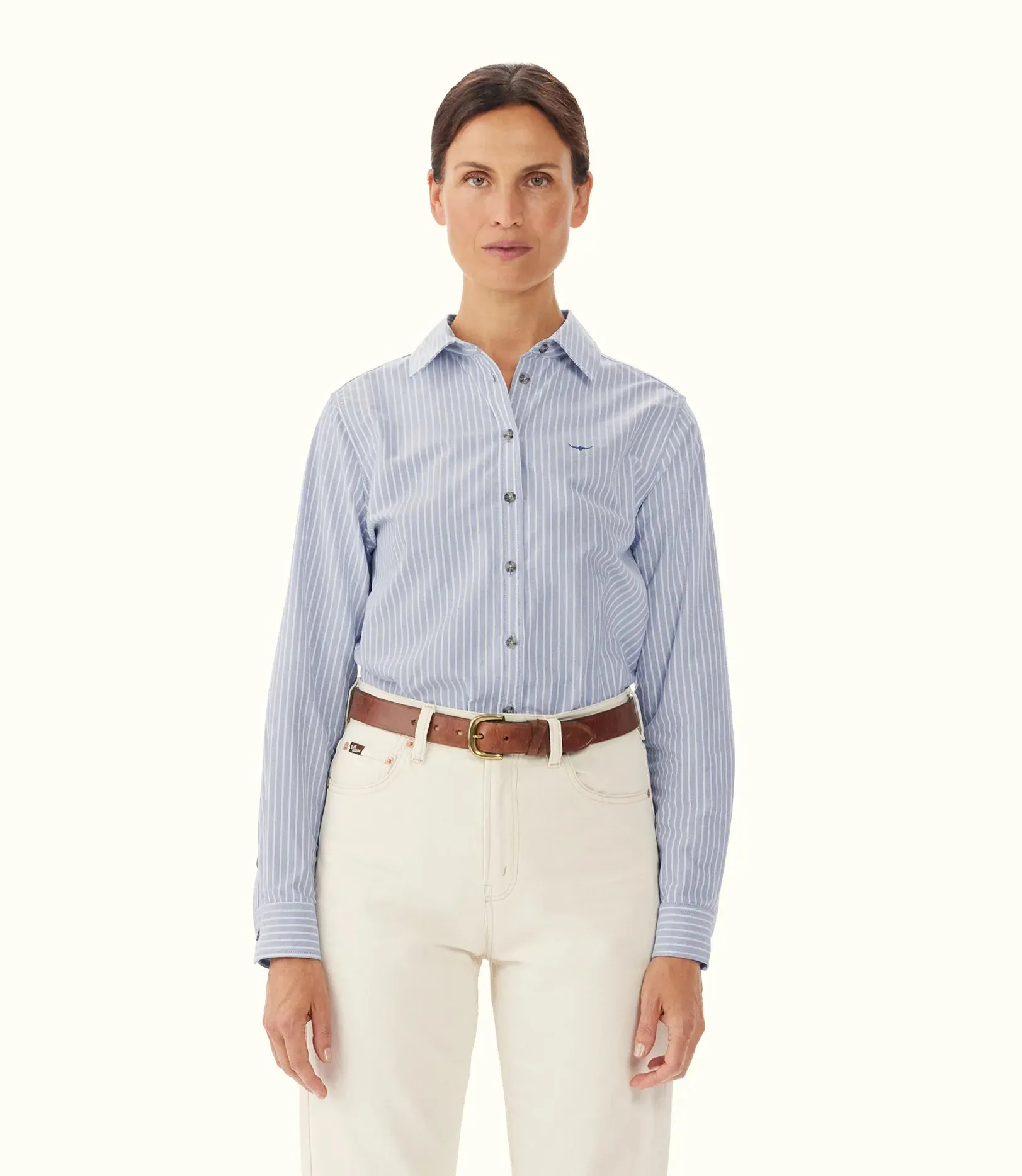 R.M.Williams - Olney Riding Shirt - Stripe - Blue & White