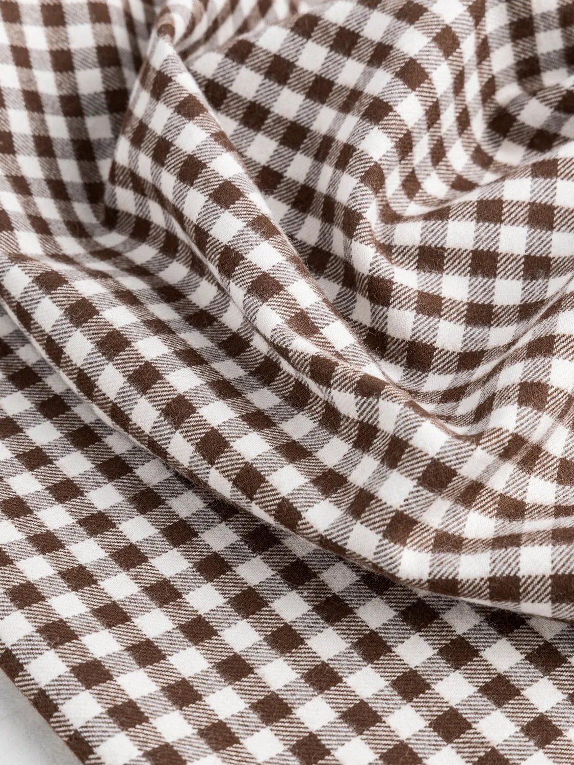 Shepherd Check Organic Cotton Flannel Twill - Brown   Cream